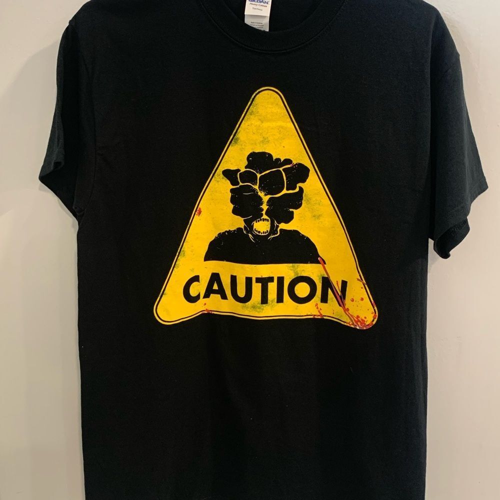 Gildan The Last Of Us Clicker Infection Caution Mashup Graphic